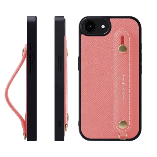 HANATORA for iPhone 17e 16e �P�[�X �{�v �ϏՌ� �w�ʃx���g �X�}�z�P�[�X �X�}�z �X�^���h�@�\ �l�b�N �X�g���b�v �t�� �G���{�X���U�[ �M�t�g �}�O�l�b�g�Ȃ� �s���N NGH-16e-Pink