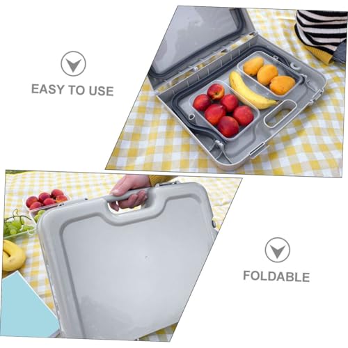 Table pliante d'extérieur gris clair en plastique léger pour camping