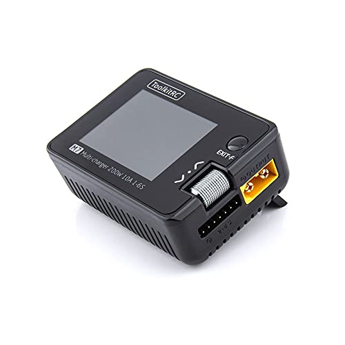 ZIJUNYUAN ToolkitRC M7 200 W 10 A DC Balance Cargador Descargador para batería de litio de 1 a 6S con servo de tensión, comprobador de señal ESC