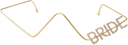 Cart Log Bridal Face Frame Eyewear – Diamond “BRIDE” Fancy Eyeglass (Lens-Free), Haldi & Sangeet Jewellery Accessory for W...