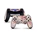 PS4 Controller Skin de 46 North Design, 3M Technology, Mármol Rosa Mineral Pastel Granito Dorado Cuarzo Dorado Rose Gema, Duradero, Apto Para PS4 Regular, Pro, Slim Controladores, Fabricado en Canadá