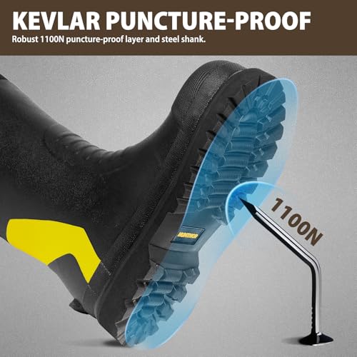 Hunthor Steel Toe Rubber Work Boots – Puncture‑Proof with Steel Shank angle 4