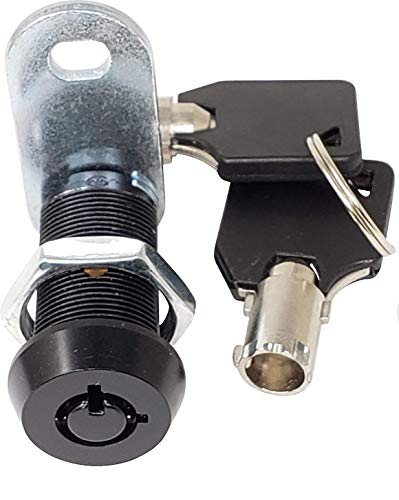 Admiral Locks 1-1/8" Tubular Cam Lock, Keyed Alike Removable Key RV Compartment Storage Lock Cabinet Locks (1-1/8 Inch 90°, Black Pack of 2)