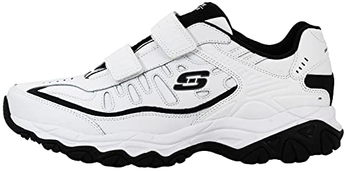 Skechers Men's Afterburn Strike Memory Foam Velcro Sneaker White/Black 9.5 M US