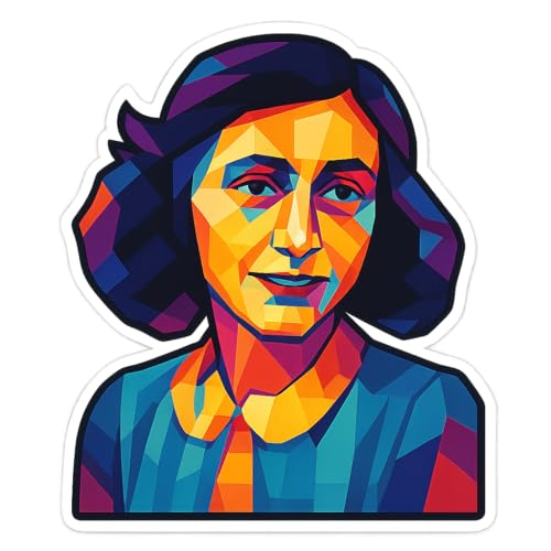 Geometric Anne Frank Pop Art Sticker (2.75" x 3.25")
