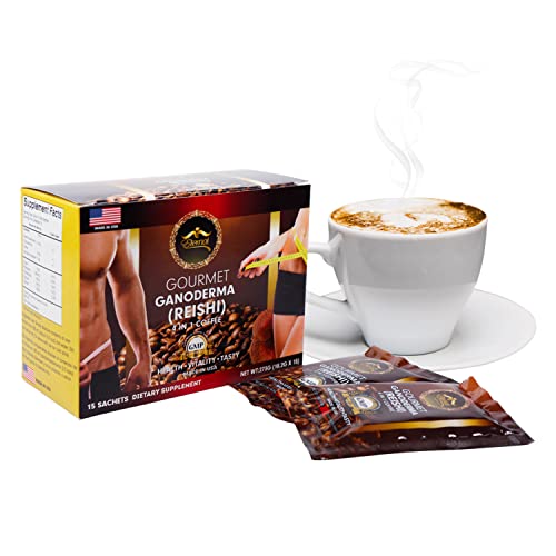 Gourmet Ganoderma 4 In 1 Coffee (2-Pack) - Café Ganoderma Chupa Panza, Premium Latte Instant Coffee With Non-Dairy Creamer, Sugar, Reishi Mushroom (Ganoderma) + 2 Mug Decorative Stickers #TOP1