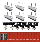 ANFIL Solar houder metalen dak montageset, 12 cm rails en accessoires, zwart, verstelbare houder...
