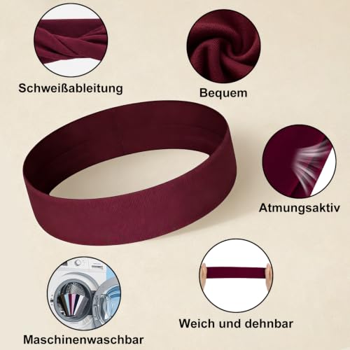 CCILAND Stirnbänder für Frauen Damen, 8 Pack Elastisches Stirnband Damen Sport, rutschfest Atmungsaktiv Haarband für Laufen, Yoga, Fitness, Workout