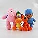CushionsHome Pocoyo Elly Pato Ente Elefant Plüsch Spielzeug weiche Kissen gefüllte Tiere Puppen für Kinder Paare Geburtstagsgeschenk 20-25cm 4 Stück