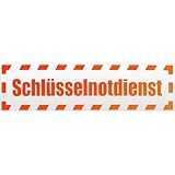 Kiwistar Magnetschild Schlüsselnotdienst gestreift - 45cm Neonorange - magnetisch für Auto PKW Kfz - wiederverwendbares Hinweisschild aus Magnetfolie - für Fahrzeug, Truck