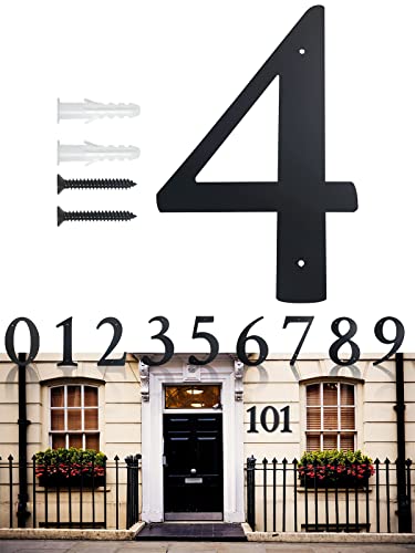 28 cm extra stora husnummer, adressnummer eleganta svarta ytbehandlingsnummer solid metall husskylt för dörrplatta för hemgrind byggnad butik brevlåda (4)