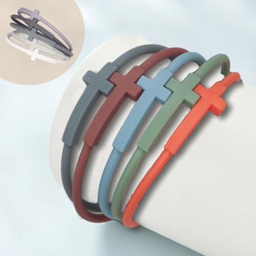 yisncka 20 Pcs Cross Bracelets Jesus Bracelets Silicone Cross Bracelet Friendship Gift for Women Men by yisncka - Image 4