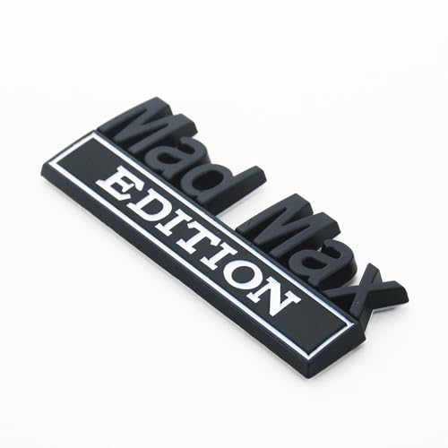 Image of 2Pc Madmax Edition Emblem 3D Badge Stickers with Double Tape for Cars, Trucks, Motorcycles, Boats (Black White)