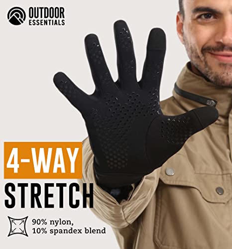 Touch Screen Running Gloves - Thermal Winter Glove Liners for Cold Weather for Men & Women - Thin, Lightweight & Warm Black Gloves for Texting, Cycling & Driving - Touchscreen Smartphone Compatible - Thumbnail 3