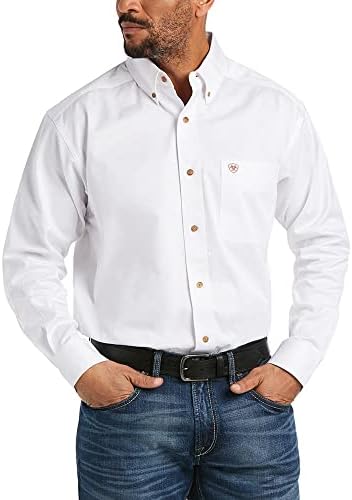 Ariat Male Solid Twill Classic Fit Shirt White Large