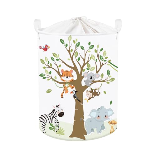 Clastyle Cestos Almacenaje Infantil Animal Bosque Cesta Ropa Sucia Árbol Plegable para Habitación Infantil Dormitorio Cajas de Almacenaje Juguetes para Chico Chica, Tigre Koala, 36 * 45 cm