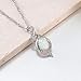 CiNily Opal Necklace for Women Teen, Silver Plated Dainty Pendant Necklace Gemstone Necklaces Created White Opal Jewelry Gifts