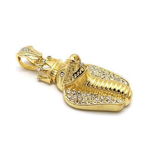 Fashion 21 Unisex Iced Out King Crowned Cobra Snake Pendant 24\" Various Chain Necklace in Gold, Silver Tone (Gold/Pendant Only) - Thumbnail 3