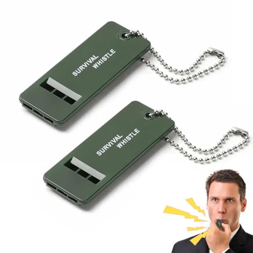 MOLZINY 2 Piezas Portátiles Silbatos de Emergencia Silbato de Supervivencia al Aire Libre Silbato de Alivio de terremoto de Alta frecuencia Audio Múltiple con Cordón para Actividades al Aire Libre