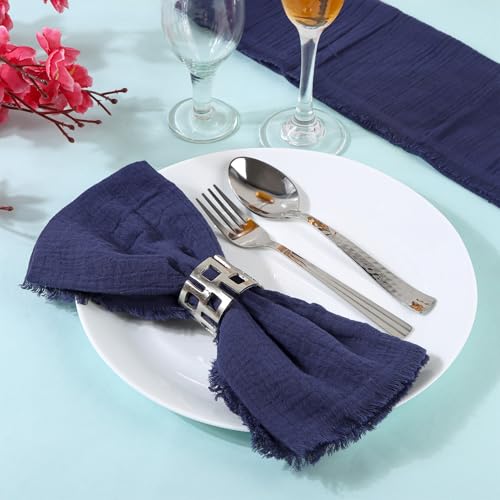 Servilletas de tela de algodón absorbentes y lavables que decoran tu mesa formal 4
