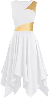 Praise Dance Overlay Tunics Women Sleeveless Liturgical Church Dance Dress Irregular Flowy Lyrical Dancewear