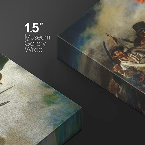 Liberty Leading The People By Eugene Delacroix Giclee Canvas Prints Wrapped Gallery Wall Art | Stretched And Framed Ready To Hang - 16"X 24" #TOP3