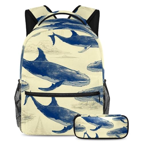 Sac à dos polyvalent motif animal marin pour le collège et les sorties