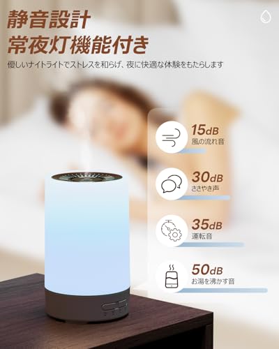 【2026新登場・タイマー機能搭載】加湿器 卓上 小型 アロマ対応 超音波加湿器 アロマディフューザー 2段階ミスト 7色LEDライト 自動停止機能 35dB 静音設計 省エネ 2種類ムードライト USB給電式 16時間連続稼働 睡眠モード 長時間運転 空焚き防止 上から給水 お手入れ簡単 車載 軽量 持ち運び便利 乾燥/花粉症対策 寝室・家庭・車用/デスク・リビング・オフィス用 綿棒なし