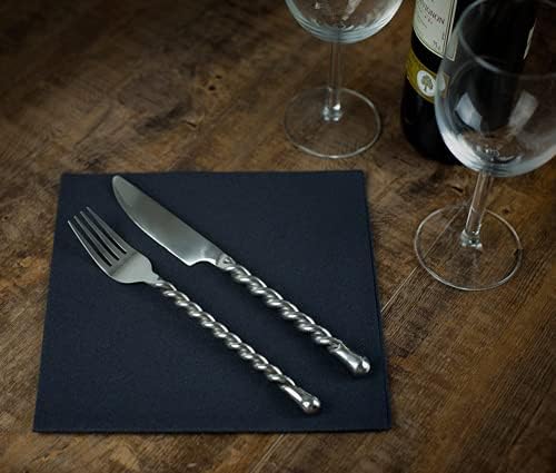 Pack of 50 Luxury Airlaid Black Paper Napkins - Linen Feel