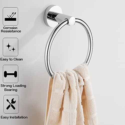 Hand Towel Ring Towel Holder Towel Rack For Bathroom Kitchen Stainless Steel (Chrome) #TOP3