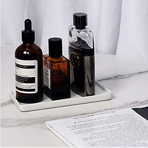 Ceramic Soap Dispenser Tray For Kitchen And Bathroom, Modern And Farmhouse Rectangle Service Tray - White(1 Pc) #TOP5