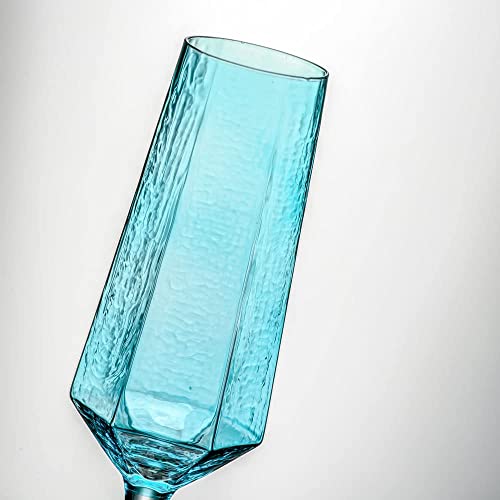 Ziixon Champagne Flutes 8Oz Blue Wedding Champagne Glasses Classy Champagne Flutes Elegant Crystal Champagne Flutes Set Of 4 For Anniversary Christmas (Blue) #TOP3