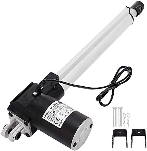 Happybuy Hub napęd liniowy 250 mm, siłownik liniowy 12 V 6000 N siła nacisku do prostego, cylindra elektrycznego, napędu wrzecionowego, cylindra podnoszącego, elektrycznego uchwytu silnika