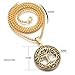 PINK TOWN Life Tree Necklace for Women Men Bohemian Style Stainless Steel Life Tree Openwork Pendant Necklace Vintage Spiritual Jewelry (Gold)
