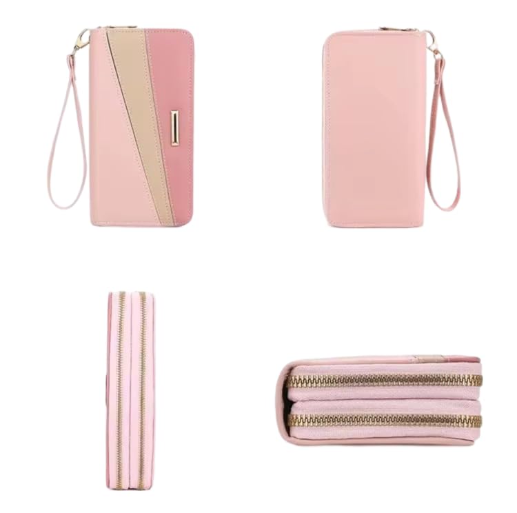 Women Fashion Design Leather Wallets Long Double-layer Zipper (black)3