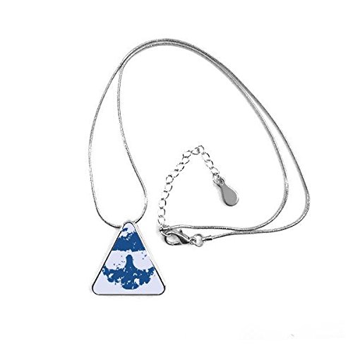Symbole paix bleu collier pendentif triangle créatif avec chaîne pour femme et homme