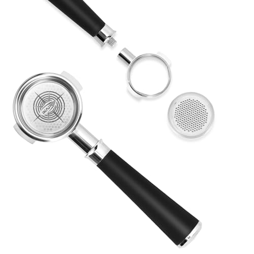 IKAPE 58mm Bottomless Naked Portafilter, Coffee Portafilter with Black Silicone Handle, Fits E61, Flair 58, ECM, Rocket, Sanremo, Synesso, Slayer, VBM Machines, with 18g Capacity Filter Basket by IKAPE - Used condition - US$24.38