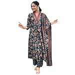 GoSriKi-Womens-Rayon-Blend-Anarkali-Printed-Kurta-with-Palazzo-Dupatta