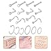 RORPOIR 18pcs Unisex Stainless Steel Nose Rings and Studs Hypoallergenic Titanium Nose Clips for Nostril Piercing Fashion Body Jewelry for Men and Women Comfortable and Stylish Decorations