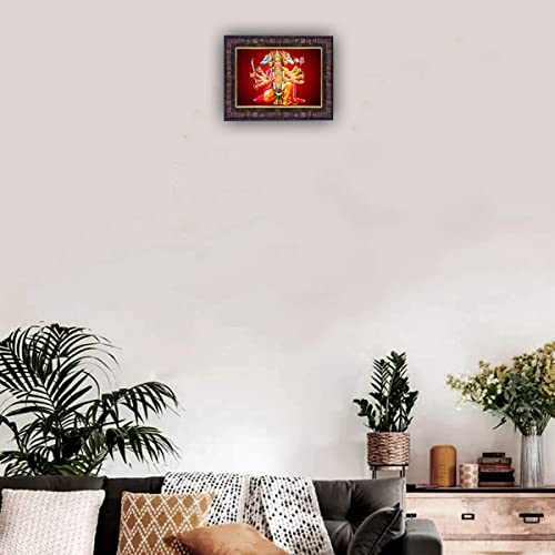 Image of Hawai Panchmukhi Hanuman Bajrang Bali Photo Frame, Size -8.5x7inch | Engineered Wood Wall Hanging Home Decor Religious Photo Frame | SFDI273BLKFRM