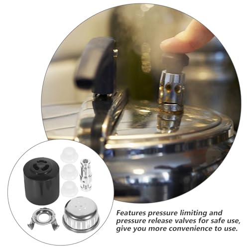Juego de piezas de repuesto para válvula de olla de presión Garneck, 7 válvulas de alivio de seguridad con mango y base de liberación de vapor, accesorio compatible para olla de presión de cocina miniatura 3
