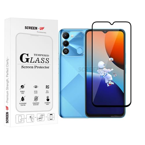 Image of ScreenUp Tempered Glass For Tecno Spark 9 - Ultra Clear, 9H Scratch Resistant, Full Coverage, Easy Install Screen Protector
