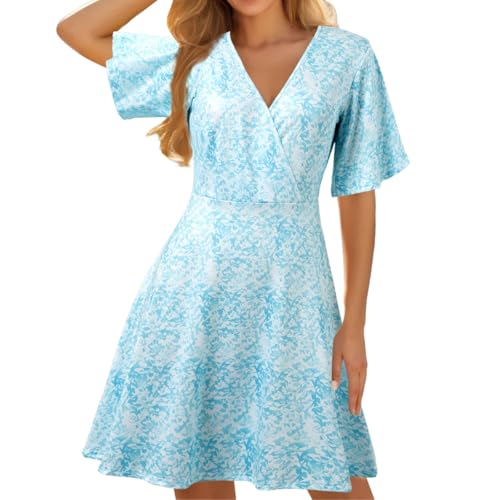 Robe confortable pour femme col en V pour masquer les complexes au quotidien
