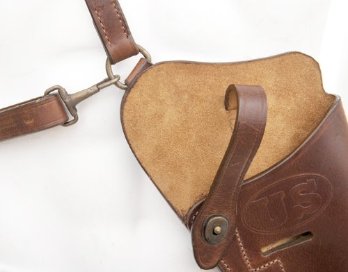 World War Supply M7 Premium Brown Drum Dyed Leather Tanker Shoulder Holster Marked Jt&L 1943 #TOP2