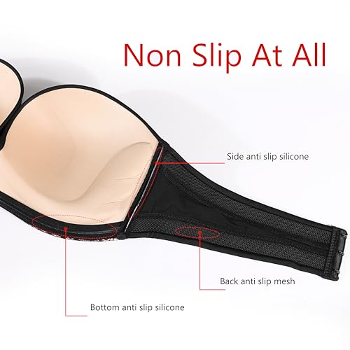 Image of DotVol Women Custom Lift Invisible Wirefree Anti-slip Strapless Push Up Bra