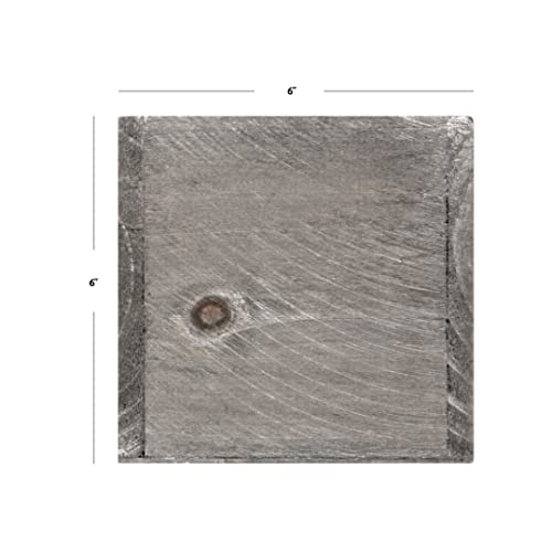 Koyal Wholesale Square Cube Wood Vase (Pack Of 6), 6", Gray #TOP7