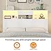 Semoic Headboard for Queen Size Bed with Storage Shelf and Drawers, Wood Deep Bookcase Headboards with Charging Station & LED Lights, Morden White Headboard with 2 Tier Storage, White