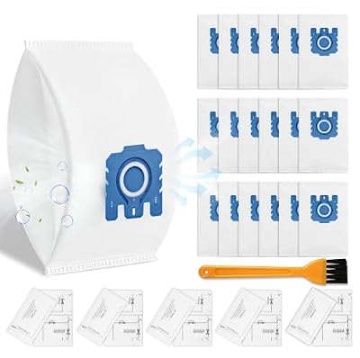 20pcs 3D Airclean GN Vacuum Bags Compatible with Miele Classic C1 Complete C1Complete C2 Complete C3 S227 S240 S270 S400 S2 S5 S8 Series Canister Vacuum Cleaner