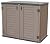 Mrosaa Horizontal Resin Storage Shed, 34 Horizontal Cu.ft Outdoor Storage Cabinet Waterproof for Garden/Backyard/Home/Pool, Lockable(34 Cu.ft-Brown)