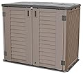 Mrosaa Horizontal Resin Storage Shed, 34 Horizontal Cu.ft Outdoor Storage Cabinet Waterproof for Garden/Backyard/Home/Pool, Lockable(34 Cu.ft-Brown)